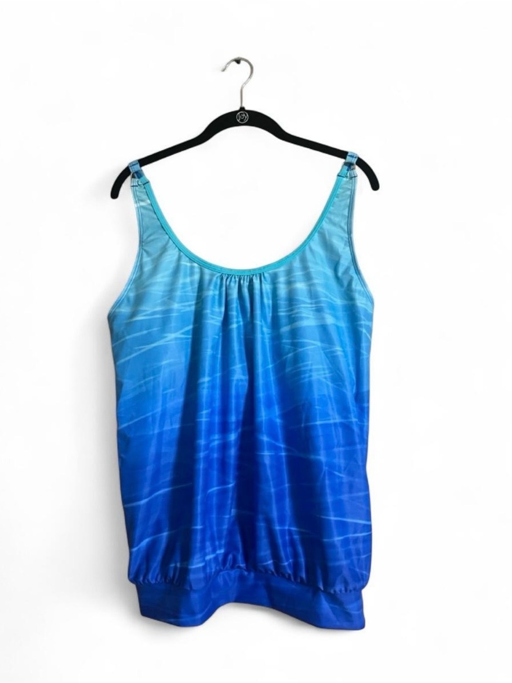Yonique Tankini Sz XL Blue Ombre Tankini Swim Top Beach/Cruize Wear Feminine - Picture 4 of 6